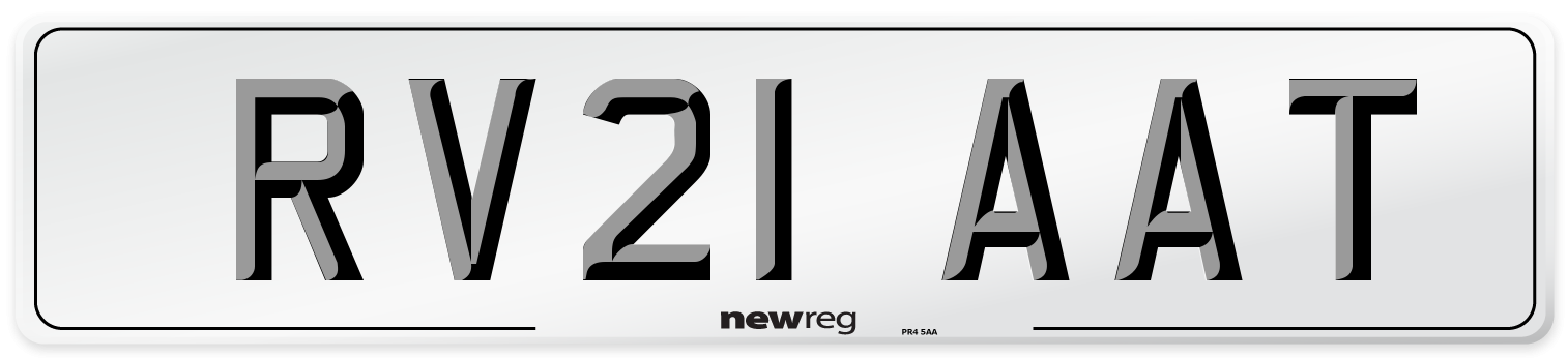 RV21 AAT Number Plate from New Reg